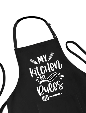 Sort personalizat my kitchen my rules afisand mesajul autoritar pentru bucatari