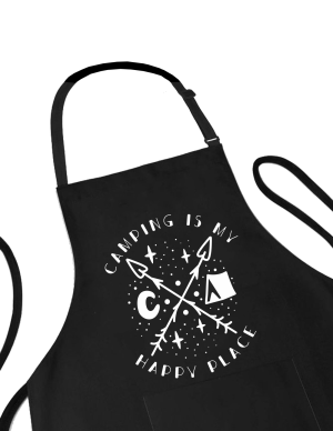 Sort personalizat camping is my happy place pentru gatit in aer liber
