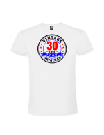Tricou aniversar 30 ani vintage 1996 cu design retro alb si auriu