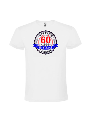 Tricou cadou 60 ani vintage 1966 personalizat cu design retro