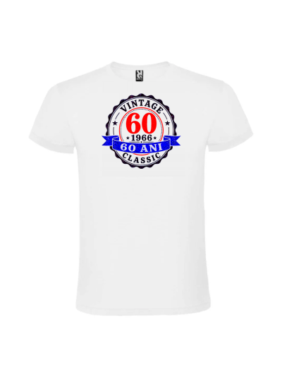 Tricou cadou 60 ani vintage 1966 personalizat cu design retro