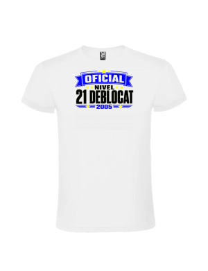 Tricou cadou 21 ani nivel deblocat cu grafica de gaming pentru aniversare