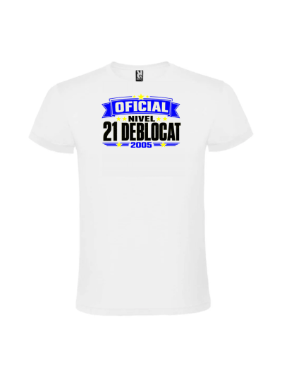 Tricou cadou 21 ani nivel deblocat cu grafica de gaming pentru aniversare