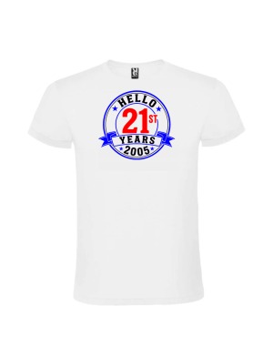 Tricou cadou 21 ani hello years pentru fete de la Panda Roz