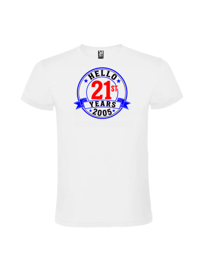Tricou cadou 21 ani hello years pentru fete de la Panda Roz