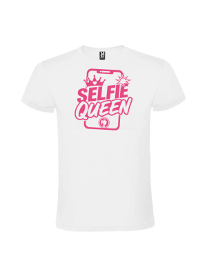 Tricou majorat selfie queen 18 ani pentru fete, design modern pentru petrecerea de 18 ani