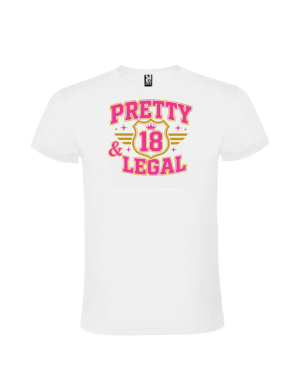 Tricou majorat pretty and legal 18 ani personalizat pentru fete Panda Roz