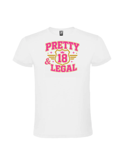 Tricou majorat pretty and legal 18 ani personalizat pentru fete Panda Roz