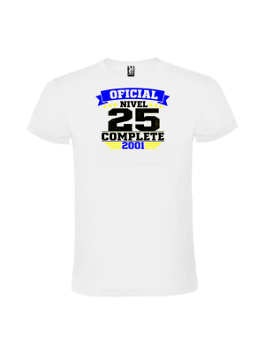 Tricou cadou 25 ani nivel complete personalizat pentru aniversare
