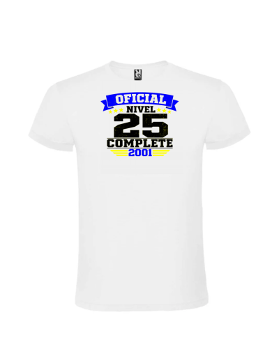 Tricou cadou 25 ani nivel complete personalizat pentru aniversare