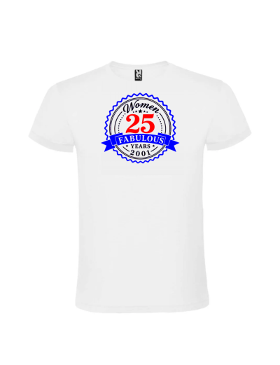 Descriere vizuala: Tricou cadou 25 ani fabulous pentru aniversari de fete, produs personalizat Panda Roz.