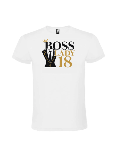 Tricou majorat boss lady 18 ani personalizat pentru fete