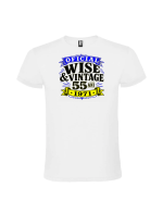 Tricou cadou 55 ani wise vintage pentru barbati de culoare alba cu imprimeu negru