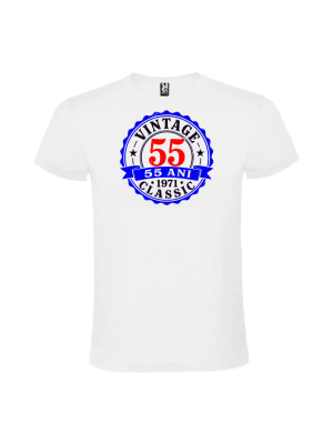 Tricou cadou 55 ani vintage 1971 personalizat pentru aniversare