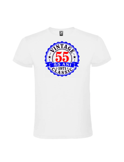 Tricou cadou 55 ani vintage 1971 personalizat pentru aniversare
