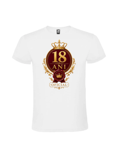 Tricou majorat oficial sigiliu fete 18 ani design roz si negru
