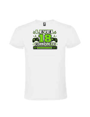 Tricou majorat level 18 complete gaming cu design inspirat din jocuri video pentru tineri de 18 ani