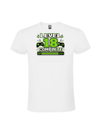 Tricou majorat level 18 complete gaming cu design inspirat din jocuri video pentru tineri de 18 ani