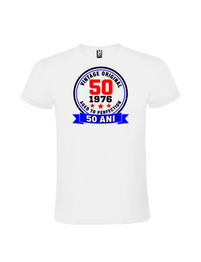 Tricou cadou 50 ani vintage 1976 personalizat pentru aniversare