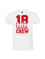 Tricou majorat 18 crew echipa 18 ani cu design grafic modern pentru sarbatorit si prieteni