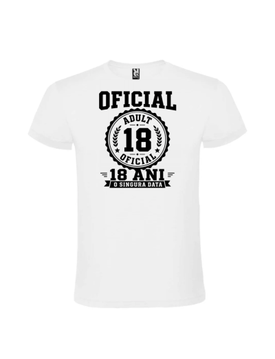 Tricou majorat baieti 18 ani cu design oficial sigiliu