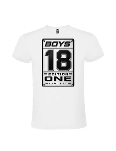 Tricou majorat edition one placuta 18 ani design personalizat pentru baieti