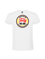 Tricou alb pentru femei cu mesajul Tricou aniversar 40 ani limited edition forty