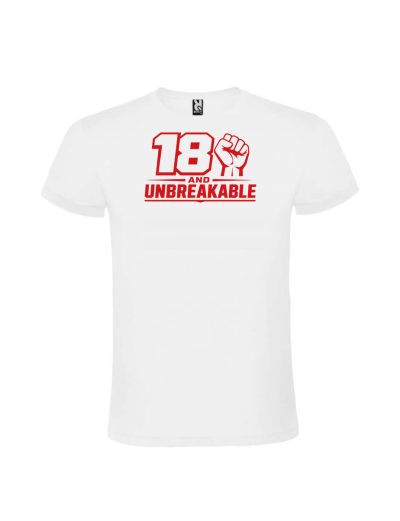 Tricou majorat unbreakable 18 ani cadou personalizat pentru baieti
