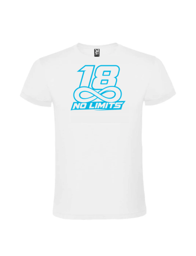 Tanar purtand un Tricou majorat no limits infinit 18 ani personalizat