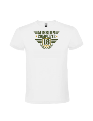 Tricou majorat mission complete 18 ani personalizat pentru baieti