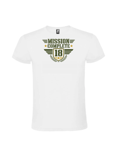 Tricou majorat mission complete 18 ani personalizat pentru baieti
