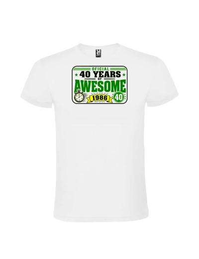Tricou aniversar 40 ani years awesome pentru barbati, design personalizat