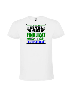 Tricou cadou 40 ani nivel finalizat pentru barbati design gamer
