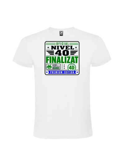 Tricou cadou 40 ani nivel finalizat pentru barbati design gamer