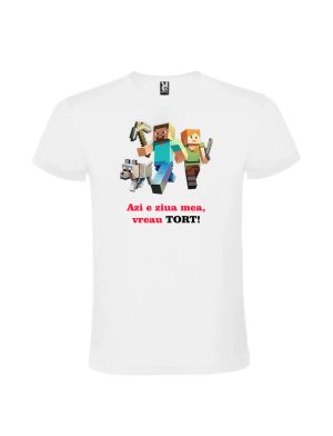 Tricou cu personaje din minecraft pentru copii personalizat