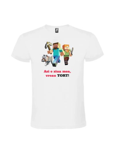 Tricou cu personaje din minecraft pentru copii personalizat