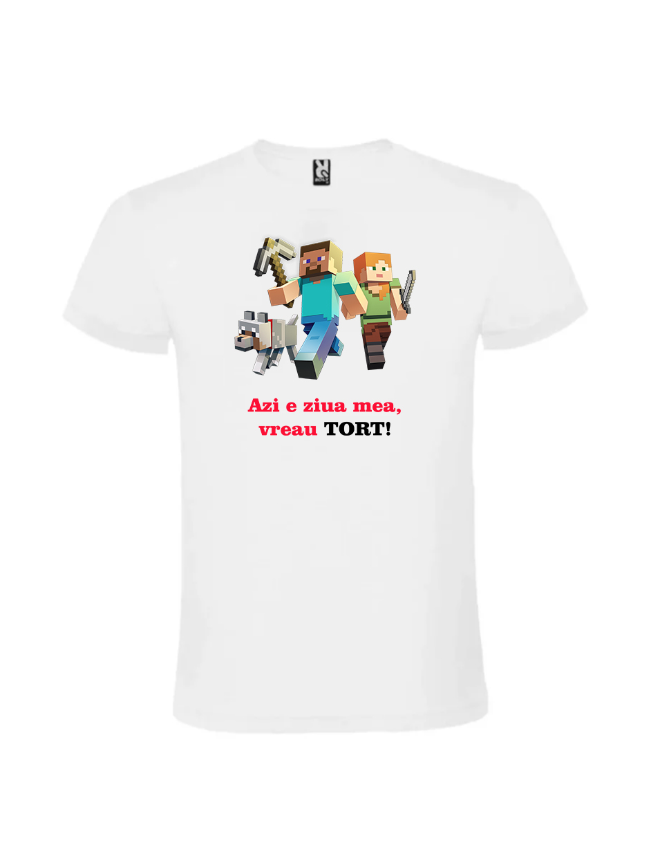Tricou cu personaje din minecraft pentru copii cod PRZ-0023-KDS 1 Tricou cu personaje din minecraft pentru copii personalizat