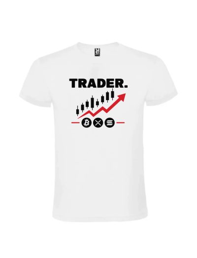 Un tricou alb din bumbac cu un design creativ, ideal drept tricou cu grafica pentru traderi cadou