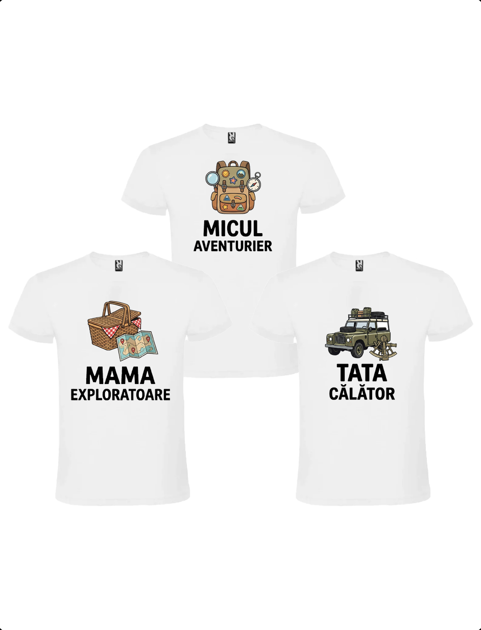 Set tricouri pasionati de iesiri in aer liber cod PRZ-0005-Mom 1 Set tricouri pasionati de iesiri in aer liber personalizat pentru familie