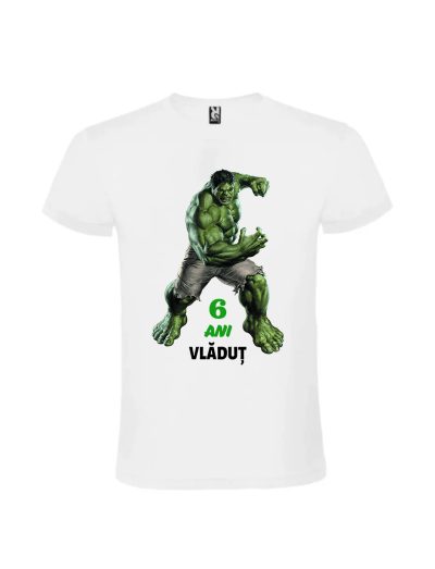 Tricou cu Hulk pentru zi de nastere personalizat pentru copii