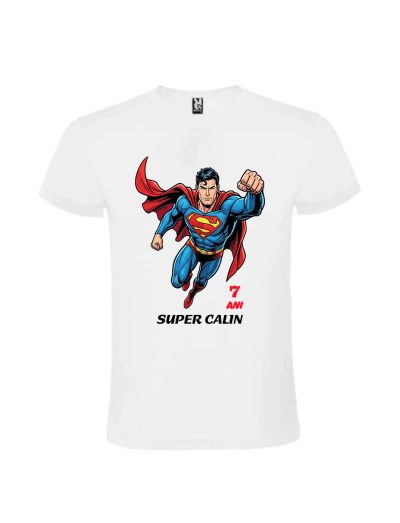 Tricou aniversare baieti superman personalizat pentru copii