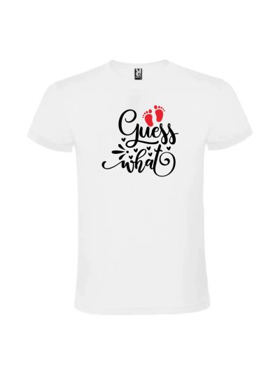 Viitoare mamica purtand un tricou guess what ghici ce vom avea un bebelus fata roz