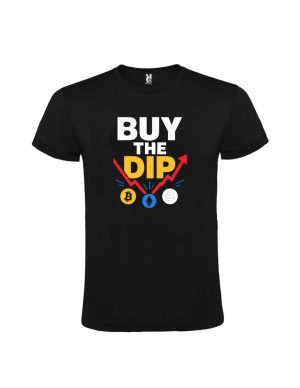 Tricou buy the bitcoin cadou traderi negru cu design crypto