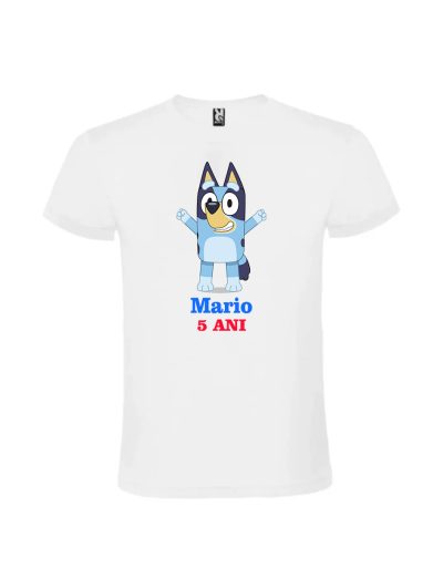 Tricou personalizat cu Bluey cadou aniversare pentru copii 2-4 ani