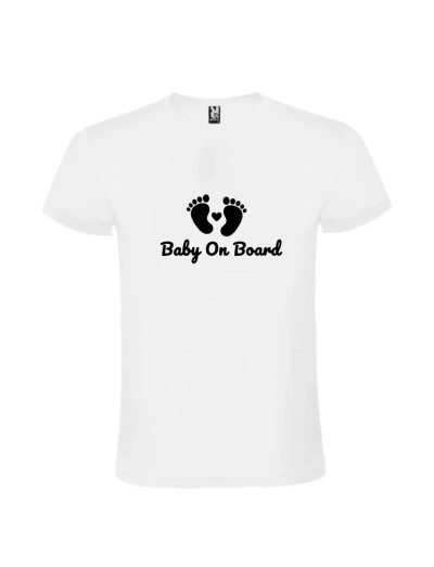 Tricou baby on board alb negru pentru viitoare mamici cu imprimeu grafic