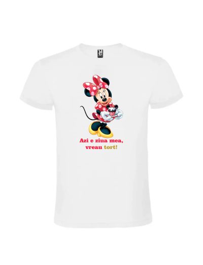 Tricou copii personalizat Minnie Mouse aniversare pentru fetite
