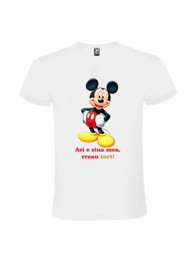 Tricou personalizat cu Mickey Mouse aniversare pentru copii de 2-4 ani