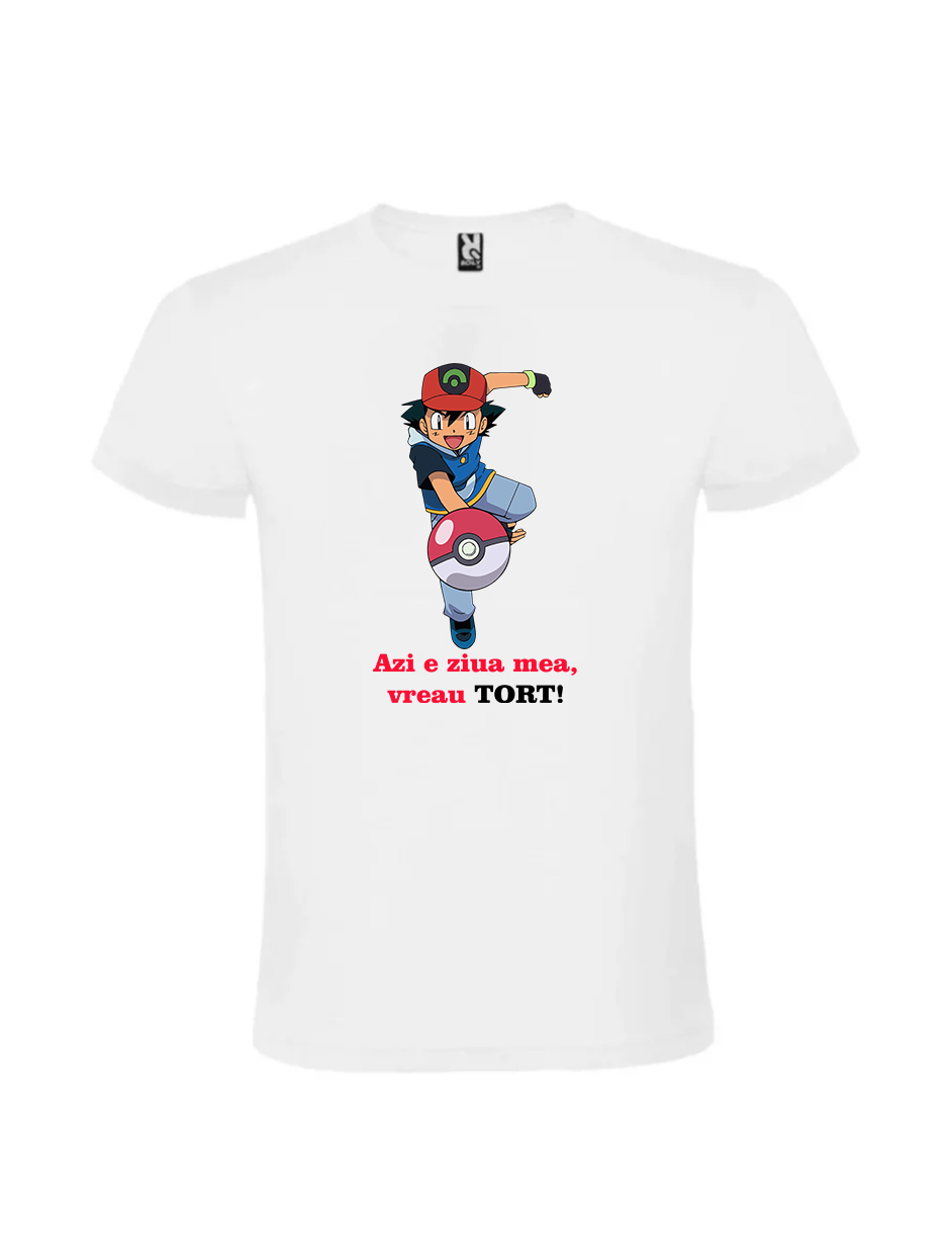 Tricou cu pokemoni cadou aniversare copii cod PRZ-0025-KDS 1 Tricou cu pokemoni cadou aniversare copii personalizat pentru varsta 6-8 ani