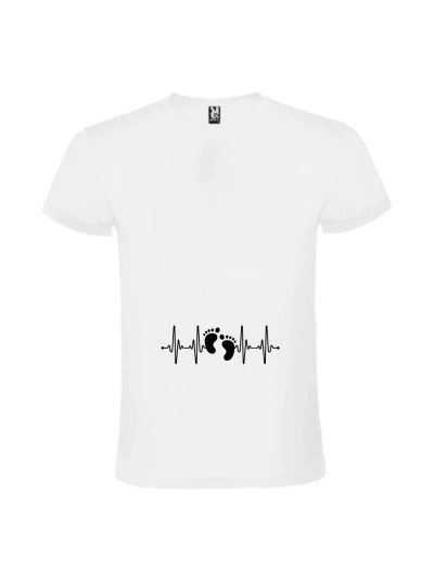 Tricou mamici batai de inima si picioruse imprimat pe burtica