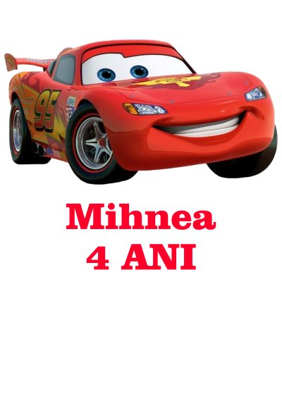 Tricou personalizat cu cars pentru baieti cu Lightning McQueen
